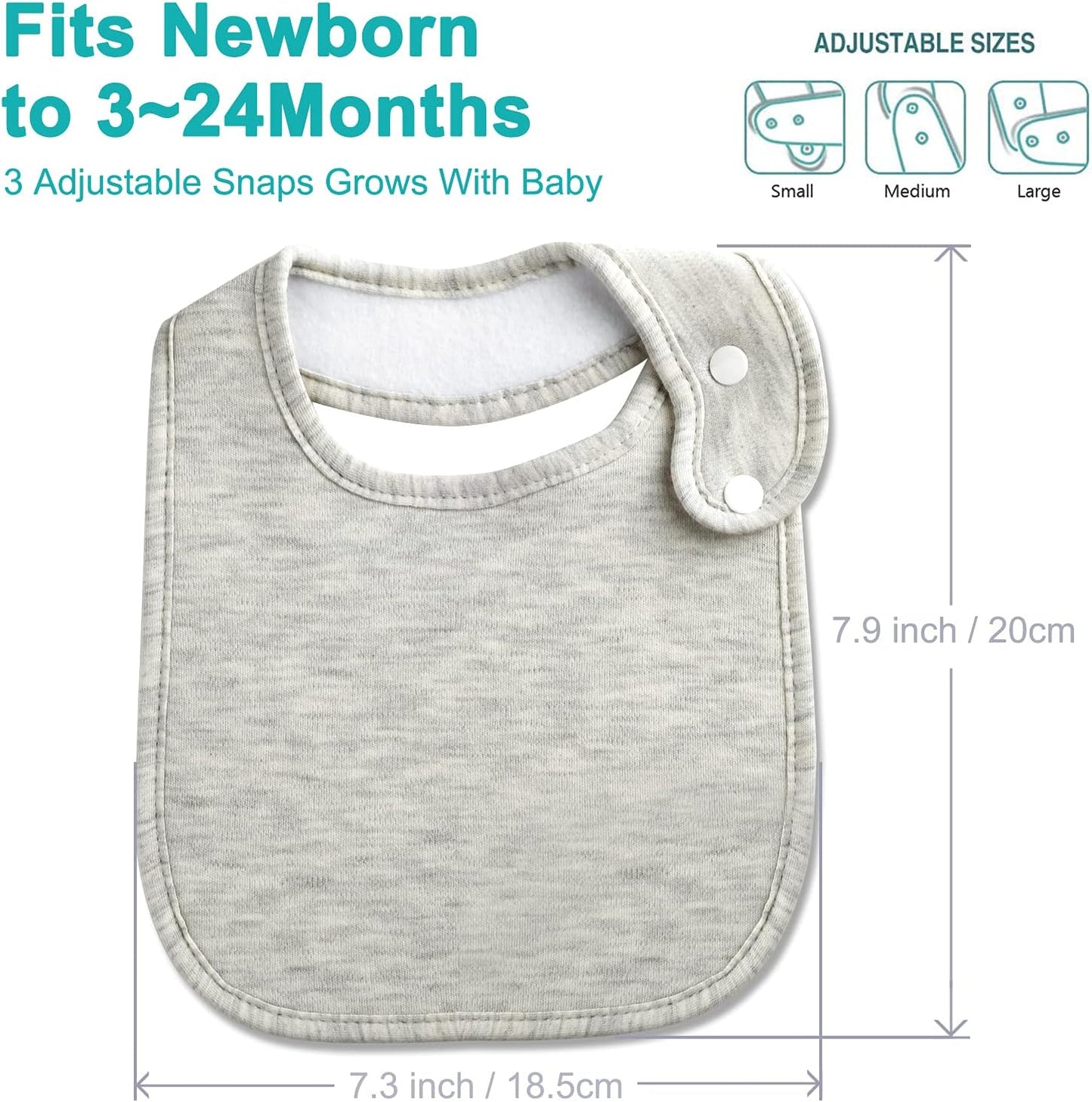 Baby Bibs Soft and Absorbent Organic Cotton Bandana Drool Bibs Set for Boys Girls Newborn 0-36 Months